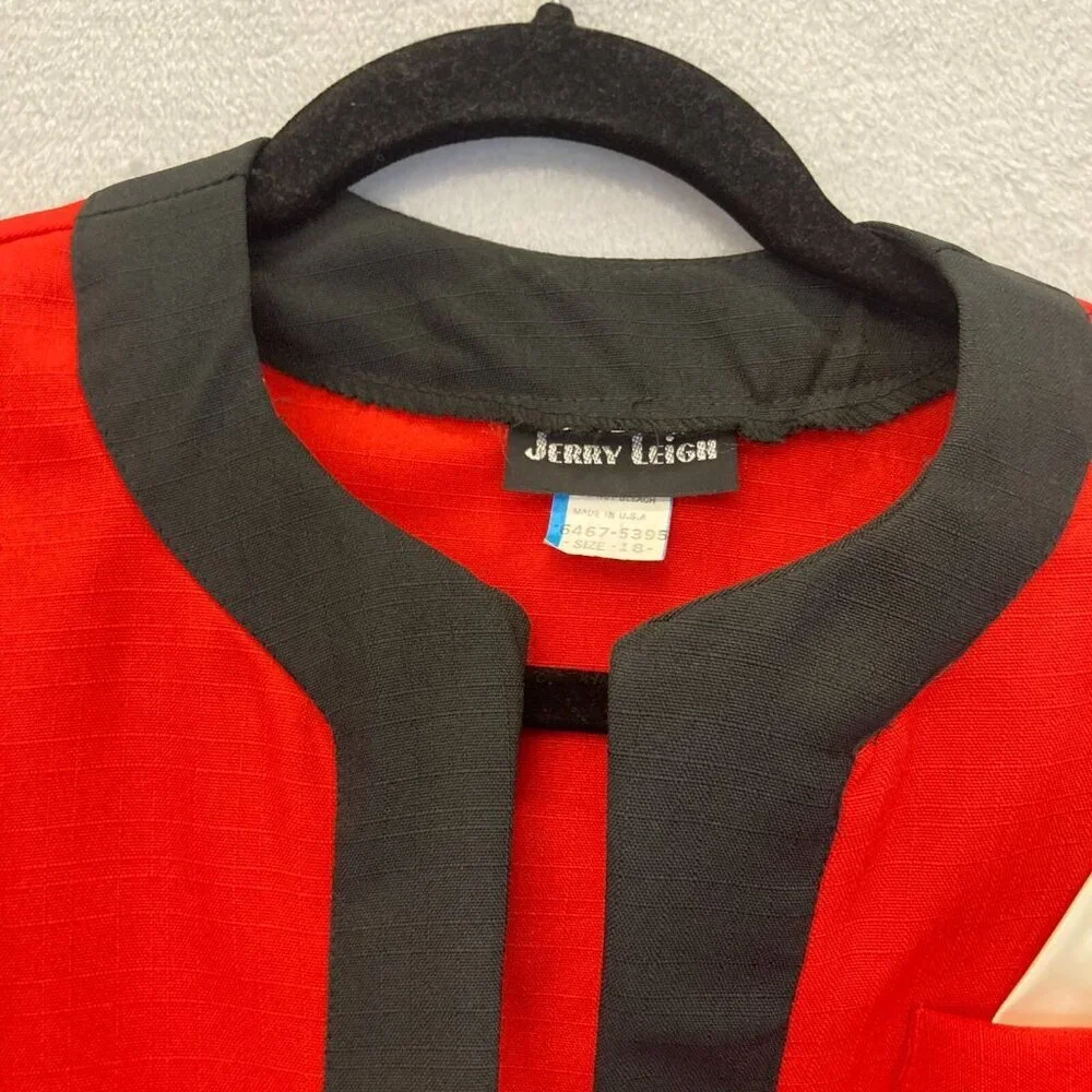 Vintage 90s Jerry Leigh Cherry Red Blazer Womens Size 18‎ Lightweight Steampunk